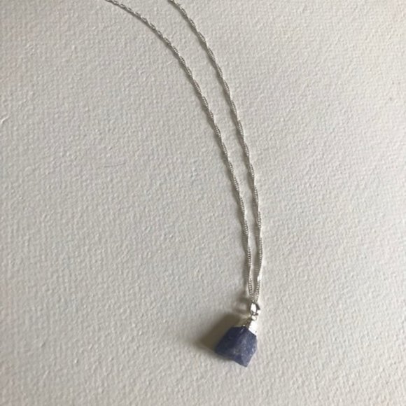 Sterling Silver Necklace with Pendant - Tanzanite Pendant - Picture 4 of 8